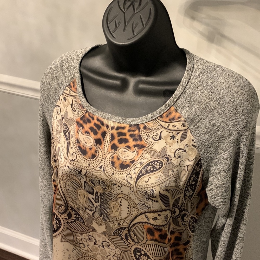 Dress Barn Animal Print Multi Media Tunic Size S